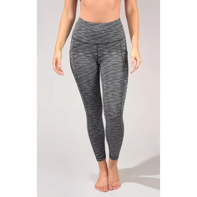 90 Degree By Reflex - Women's High Waist Space Dye 7/8 Ankle Leggings With Side Pockets And Curved Back Yoke 3 90 Degree By Reflex - Women's High Waist Space Dye 7/8 Ankle Leggings With Side Pockets And Curved Back Yoke