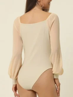 Seta T Women's Square Neck Sheer Long Sleeve Knit Bodysuit 10 Seta T Women's Square Neck Sheer Long Sleeve Knit Bodysuit -Women Store GUEST 982a64db 748b 4dcc bead fd373970b1f2