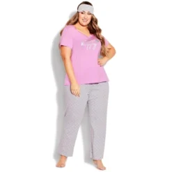 Women's Plus Size Happy Sleep Set - Lilac | AVENUE -Women Store GUEST 9855d1a5 e4be 4d27 8e21 a2de0d1ef90a