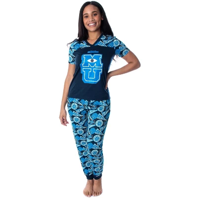Disney Women's Monsters Inc. Monsters University 2 Piece Jogger Pajama Set Blue 6 Disney Women's Monsters Inc. Monsters University 2 Piece Jogger Pajama Set Blue - Image 4