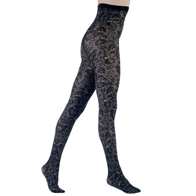 LECHERY Women's Velvety Silky Floral Tights 6 LECHERY Women's Velvety Silky Floral Tights - Image 4
