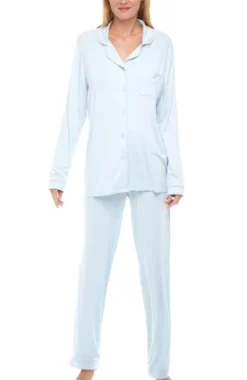Women's Soft Knit Jersey Pajamas Lounge Set, Long Sleeve Top And Pants With Pockets -Women Store GUEST 9ab85e3c b78d 43bd 8e83 29d674553783