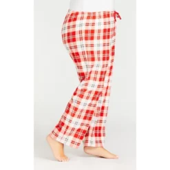 Women's Plus Size Check Fleece Sleep Pant - Red Check | AVENUE -Women Store GUEST 9b31aea8 8ca1 4885 9192 9ba9f6f36188