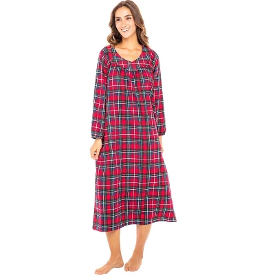 Women's Cotton Flannel Nightgown, Long Soft Sleep Dress 3 Women's Cotton Flannel Nightgown, Long Soft Sleep Dress