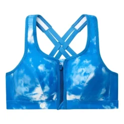 Glamorise Womens Zip Up Front-Closure Sports Wirefree Bra 9266 Blue Tie-Dye -Women Store GUEST 9ceb3ea9 c71a 48ec 8786 b4705e84fd7f