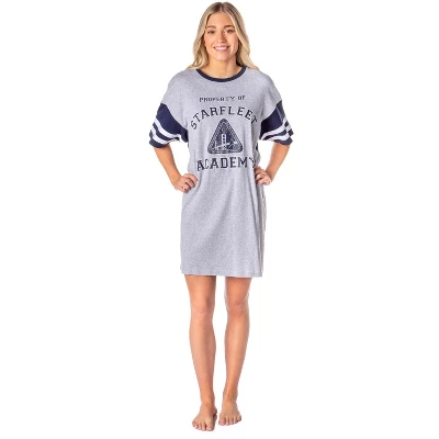 Star Trek Womens' Property Of Starfleet Academy Nightgown Pajama Shirt Grey 5 Star Trek Womens' Property Of Starfleet Academy Nightgown Pajama Shirt Grey - Image 3