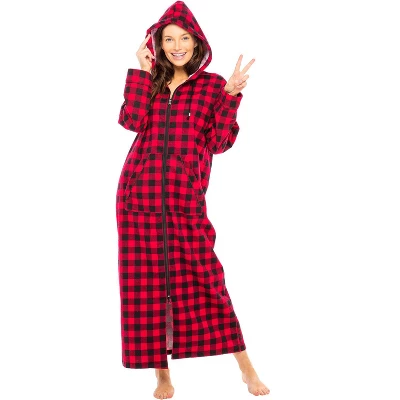 Women's Cotton Flannel Nightgown, Long Hooded Night Dress 8 Women's Cotton Flannel Nightgown, Long Hooded Night Dress - Image 6