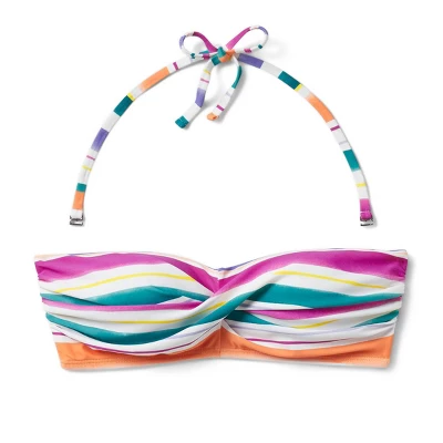 Women's Striped Twist Bandeau Bikini Top - Kona Sol™ Multi 7 Women's Striped Twist Bandeau Bikini Top - Kona Sol™ Multi - Image 5