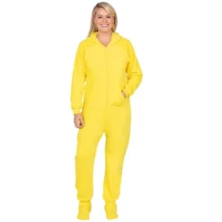 Footed Pajamas - Lemon Yellow Adult Hoodie Fleece Onesie -Women Store GUEST a00ab359 6801 4758 a0a2 3f8c3715c107