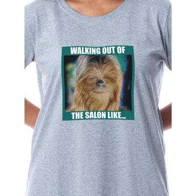 Star Wars Womens' Movie Chewbacca Salon Funny Nightgown Sleep Pajama Grey 3 Star Wars Womens' Movie Chewbacca Salon Funny Nightgown Sleep Pajama Grey