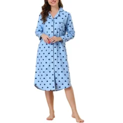 Cheibear Womens Button Down Plaid Heart Printed Shirtdress Sleepshirt Loungewear Pajama Shirt Dress -Women Store GUEST a0e0ed5b 66f6 45cb 98b9 cad5750b19eb
