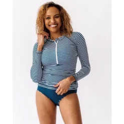 Lime Ricki Women's Indigo Stripe Rash Guard -Women Store GUEST a141440e eb51 4bf6 98a6 ccb2832aabb0