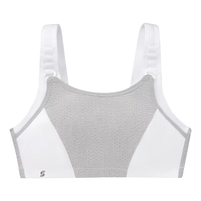 Glamorise Womens Custom Control Sports Wirefree Bra 1166 White/Gray 5 Glamorise Womens Custom Control Sports Wirefree Bra 1166 White/Gray - Image 3