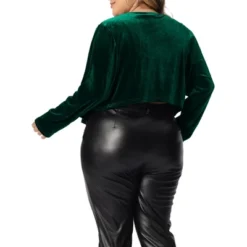 Agnes Orinda Women's Plus Size Velvet Long Sleeve Open Front Lightweight Casual Cardigans -Women Store GUEST a15575b5 3070 45ef a66d 956ea2ad65b4