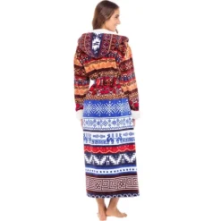 Women's Warm Winter Robe, Plush Fleece Full Length Long Hooded Bathrobe