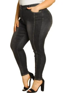 Agnes Orinda Women's Plus Size Mid Rise Stretch Washed Skinny Denim Jeans -Women Store GUEST a3037c66 2fa2 4bf9 bbb2 138835742904