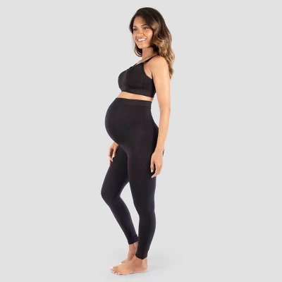 Maternity Belly Support Seamless Footless Tights - Isabel Maternity By Ingrid & Isabel™ Black 4 Maternity Belly Support Seamless Footless Tights - Isabel Maternity By Ingrid & Isabel™ Black - Image 2