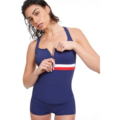 Profile By Gottex Olympic Dream Zip Front Tankini Top 4 Profile By Gottex Olympic Dream Zip Front Tankini Top - Image 2