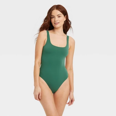 Women's 4-Way Stretch Tank Bodysuit - Auden™ Green 7 Women's 4-Way Stretch Tank Bodysuit - Auden™ Green - Image 5