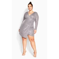 Women's Plus Size Razzle Dress - Metal | CITY CHIC