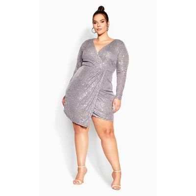 Women's Plus Size Razzle Dress - Metal | CITY CHIC 3 Women's Plus Size Razzle Dress - Metal | CITY CHIC