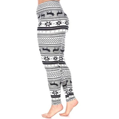 Women's Plus Size Printed Leggings - One Size Fits Most Plus - White Mark 3 Women's Plus Size Printed Leggings - One Size Fits Most Plus - White Mark
