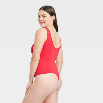 Women's Cotton Bodysuit - Auden™ Red 6 Women's Cotton Bodysuit - Auden™ Red - Image 4