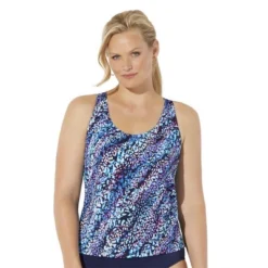 Swimsuits For All Women’s Plus Size Chlorine Resistant Racerback Tankini Top -Women Store GUEST aa523110 2e7a 4a43 b2ff 5f5b7bb6714f