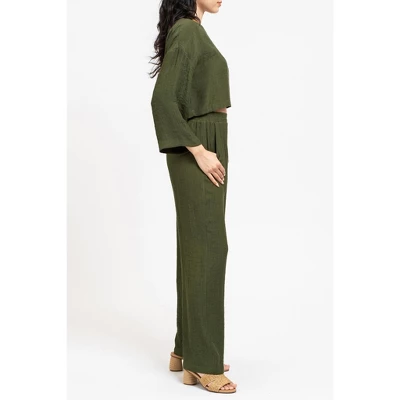 August Sky Women's Extended Shoulder Crop Top 4 August Sky Women's Extended Shoulder Crop Top - Image 2