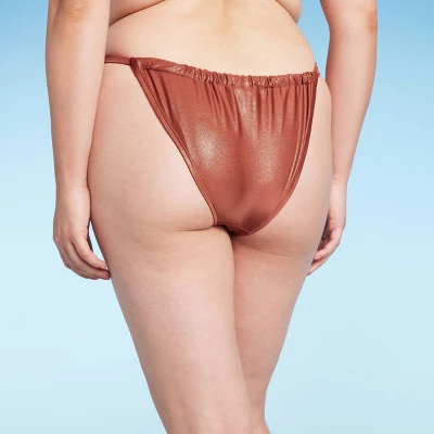 Women's High Leg Extra Cheeky Bikini Bottom - Shade & Shore™ Brown Shine 6 Women's High Leg Extra Cheeky Bikini Bottom - Shade & Shore™ Brown Shine - Image 4