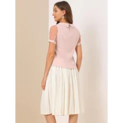 Allegra K Women's Vintage Peter Pan Collar Puff Polka Dots Mesh Short Sleeve Blouse 15 Allegra K Women's Vintage Peter Pan Collar Puff Polka Dots Mesh Short Sleeve Blouse -Women Store GUEST ab42920c 1054 4279 803a 9d50fd286b70