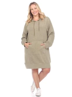 Women's Plus Size Hoodie Sweatshirt Dress - White Mark -Women Store GUEST ab50f031 ace9 423e be6a 0c2a37128ab8