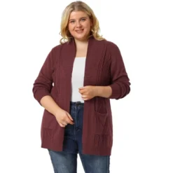 Agnes Orinda Women's Plus Size Winter Outerwear Open Front Knit Sweater Cardigan -Women Store GUEST abc236b8 784d 4bb8 936e 7cd79d819f40