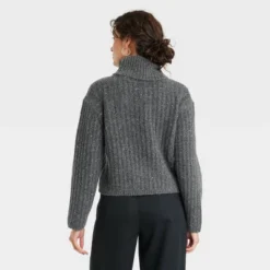 Women's Mock Turtleneck Cashmere-Like Pullover Sweater - Universal Thread™