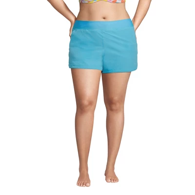 Lands' End Women's 3" Quick Dry Elastic Waist Board Shorts Swim Cover-up Shorts With Panty 4 Lands' End Women's 3" Quick Dry Elastic Waist Board Shorts Swim Cover-up Shorts With Panty - Image 2