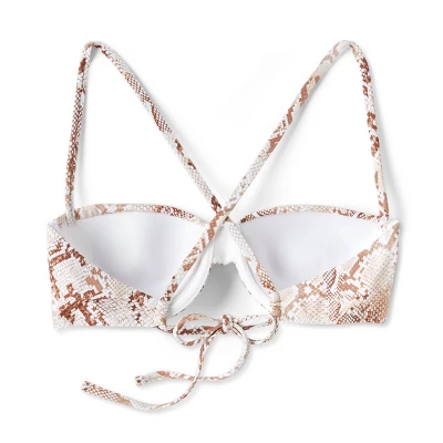 Women's Light Lift Shirred Underwire Bikini Top - Shade & Shore™ Snake Print 8 Women's Light Lift Shirred Underwire Bikini Top - Shade & Shore™ Snake Print - Image 6