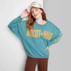 Women's Ascot + Hart Graphic Pullover Sweatshirt - Blue -Women Store GUEST afb6181e 0999 4de6 9d58 ea7a0c13152c