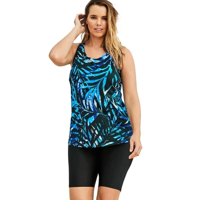 Swim 365 Women’s Plus Size Longer-Length Racerback Tankini Top 5 Swim 365 Women’s Plus Size Longer-Length Racerback Tankini Top - Image 3