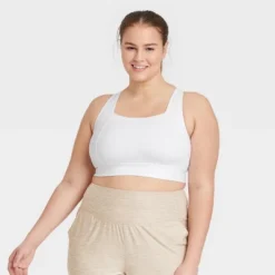 Women's Medium Support Square Neck Crossback Sports Bra - All In Motion™ -Women Store GUEST b141774f 4a6c 4335 b47f 38dec39ed395
