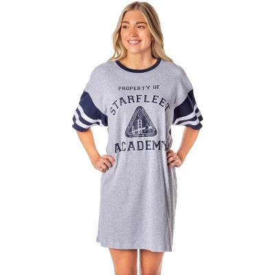 Star Trek Womens' Property Of Starfleet Academy Nightgown Pajama Shirt Grey 7 Star Trek Womens' Property Of Starfleet Academy Nightgown Pajama Shirt Grey - Image 5