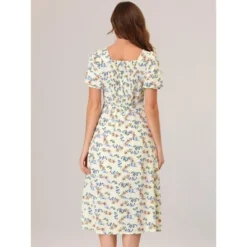 Allegra K Women's Summer Floral Dress Square Neck Puff Short Sleeve Split Midi Dress 12 Allegra K Women's Summer Floral Dress Square Neck Puff Short Sleeve Split Midi Dress -Women Store GUEST b397f58e 146a 4e1d beea 6bfe46a8edd8
