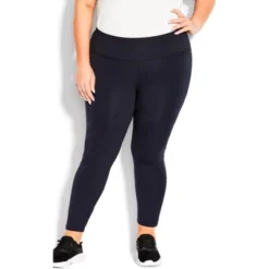 Women's Plus Size Pima High Rise Legging Navy - Average | AVENUE LEISURE -Women Store GUEST b3d41865 20f0 4ddb ac95 3502b1bca6fc
