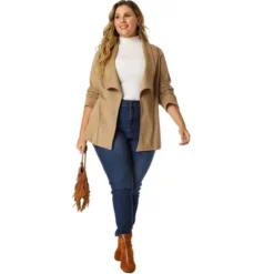 Agnes Orinda Women's Plus Size Jacket Drop Shoulder Moto Stretch Long Sleeves Drape Suede Cardigans 10 Agnes Orinda Women's Plus Size Jacket Drop Shoulder Moto Stretch Long Sleeves Drape Suede Cardigans -Women Store GUEST b4f953c3 8da6 48be 848d 37cd53b6386d