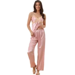 Cheibear Womens Silky Lace Camisole With Pants Loungewear Pajama Sets 2 Pcs 14 Cheibear Womens Silky Lace Camisole With Pants Loungewear Pajama Sets 2 Pcs -Women Store GUEST b58614c8 8e52 4670 86d2 6fdfe57d3584