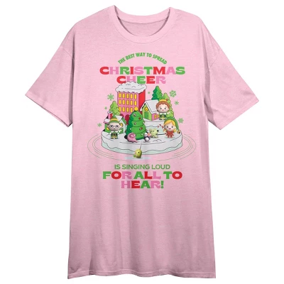 Elf "Christmas Cheer" Women's Pink Short Sleeve Sleep Shirt 7 Elf "Christmas Cheer" Women's Pink Short Sleeve Sleep Shirt - Image 5