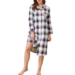 Cheibear Womens Button Down Plaid Heart Printed Shirtdress Sleepshirt Loungewear Pajama Shirt Dress -Women Store GUEST b8469f89 fc11 420f 9d3a 612f9ae980c2