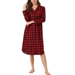 Cheibear Womens Button Down Plaid Heart Printed Shirtdress Sleepshirt Loungewear Pajama Shirt Dress -Women Store GUEST b9a1843a 413c 4ab8 be55 46f2bbadd048