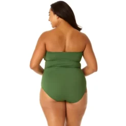 Anne Cole Plus - Twist Front Shirred One Piece Swimsuit