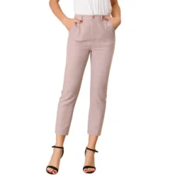 Allegra K Women's Plaid High Waist Elastic Back Office Work Ankle Pants -Women Store GUEST bb4b276e 3dc5 43a9 ac9c e1315768f517