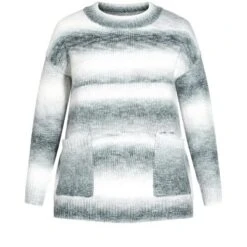 Women's Plus Size Stripe Pocket Sweater - Smoke | SOCIETIE+ 9 Women's Plus Size Stripe Pocket Sweater - Smoke | SOCIETIE+ -Women Store GUEST bc43fa72 7fa7 4af8 8f67 72637fc1906a